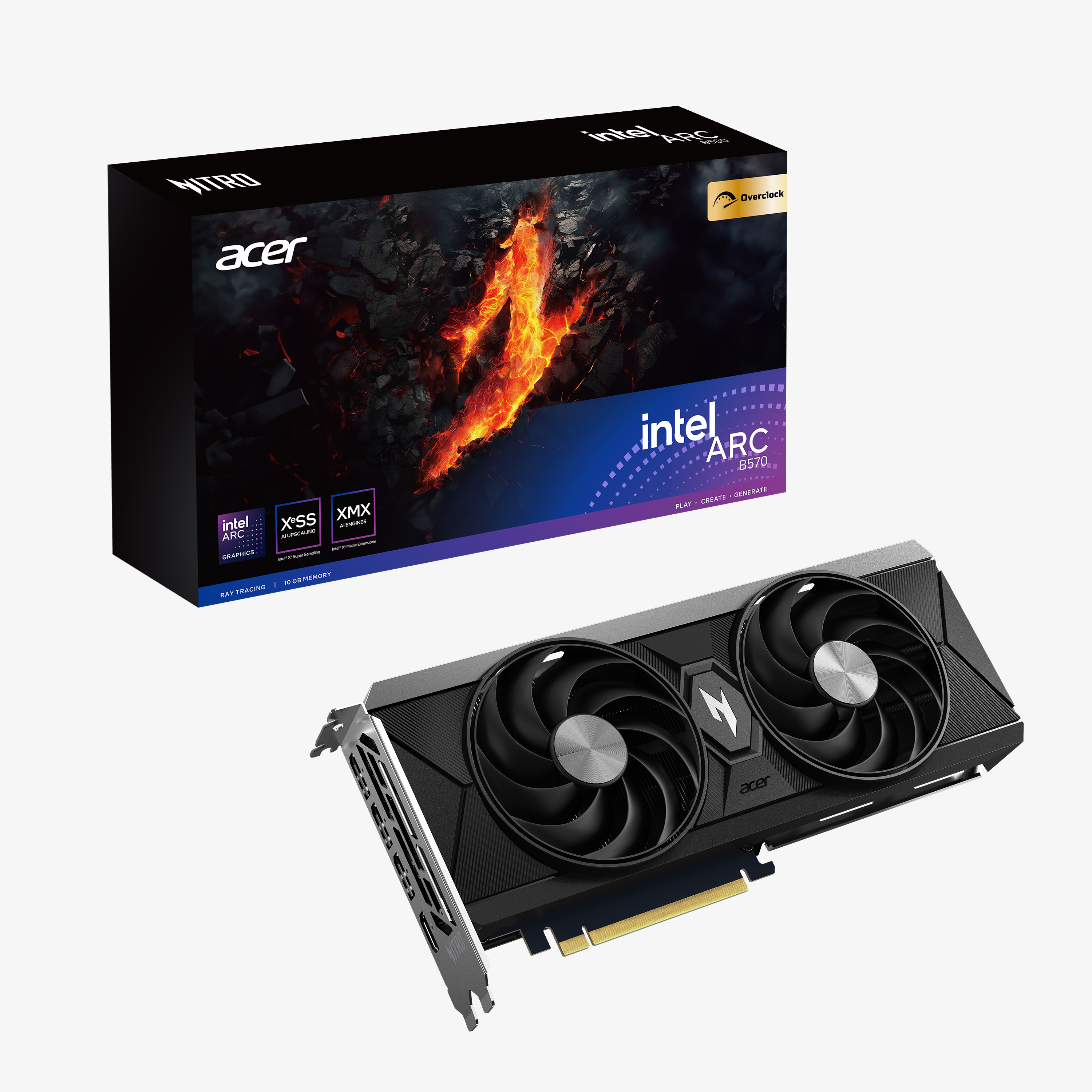 Acer Nitro Intel® Arc™ B570 OC Arc B570 10 GB GDDR6 afbeelding