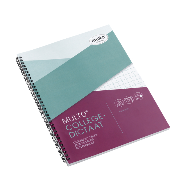 Collegeblok Multo A4 ruit 10x10mm 23-gaats 160 pagina's 80gr wit afbeelding