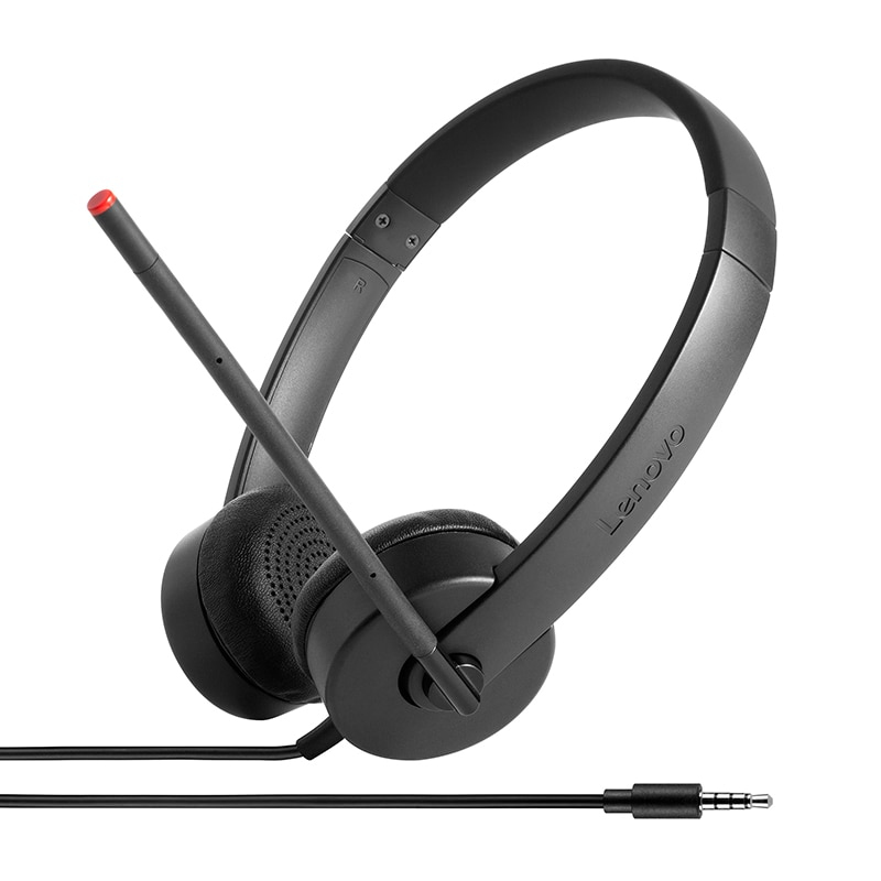 Lenovo Stereo Analog Headset Bedraad Hoofdband Kantoor callcenter Zwart