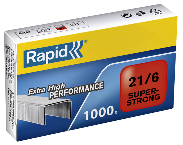 Nieten Rapid 21/6 gegalvaniseerd super strong 1000 stuks afbeelding