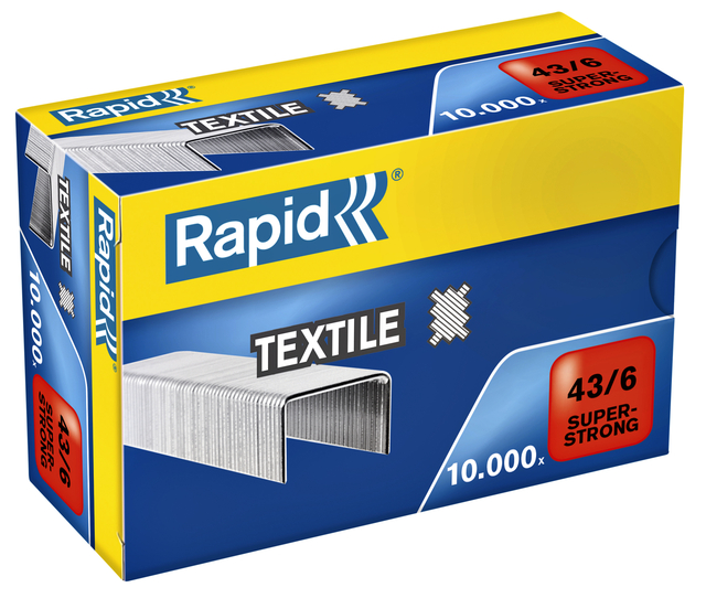 Nieten Rapid 43/6 textiel gegalvaniseerd strong 10000 stuks afbeelding