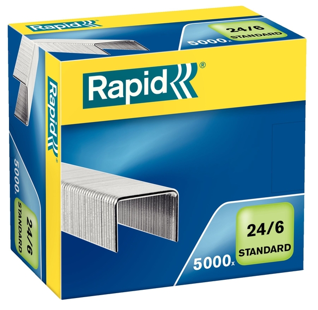 Nieten Rapid 24/6 gegalvaniseerd standaard 5000 stuks afbeelding