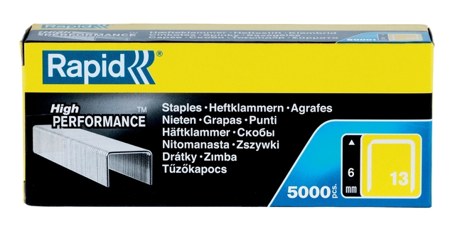 Nieten Rapid 13/6 gegalvaniseerd standaard 5000 stuks afbeelding