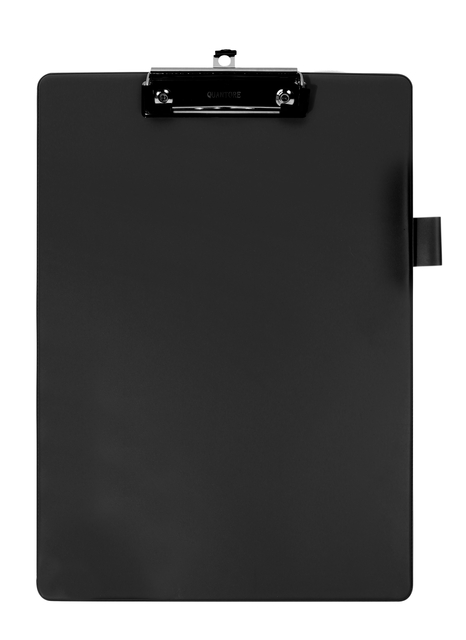 Klembord Quantore A4 staand PVC zwart met 100mm klem + penlus afbeelding