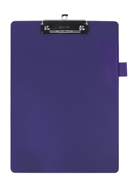 Klembord Quantore A4 staand PVC blauw met 100mm klem + penlus afbeelding