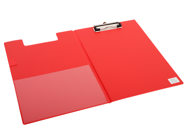 Klembordmap Quantore A4 staand PVC rood met 100mm klem + penlus afbeelding