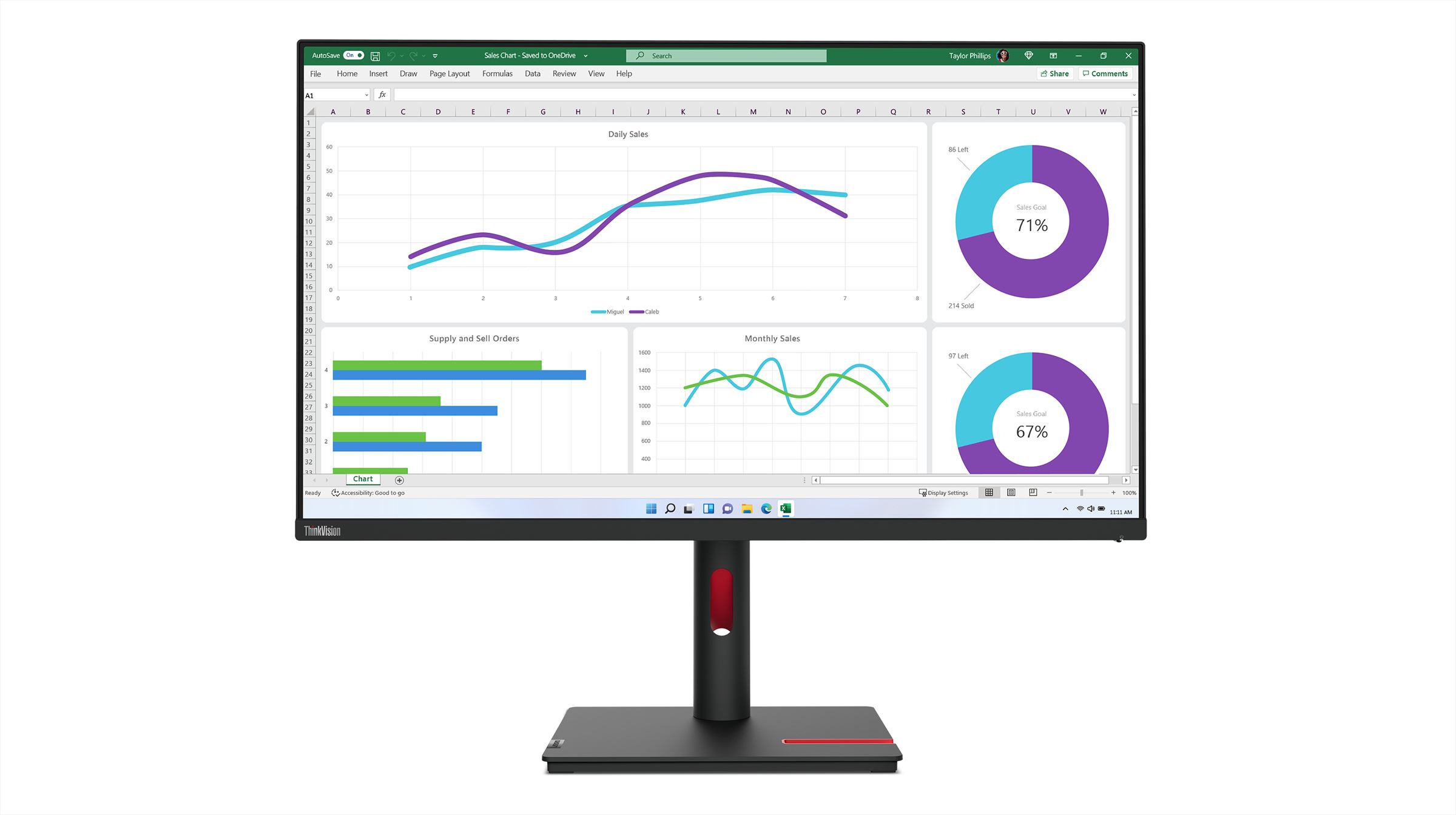 Lenovo ThinkVision T32h-30 LED display 80 cm (31.5") 2560 x 1440 Pixels Quad HD Zwart afbeelding