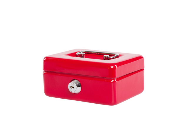 Geldkist MAUL met muntgleuf en slot 125x95x60mm rood afbeelding
