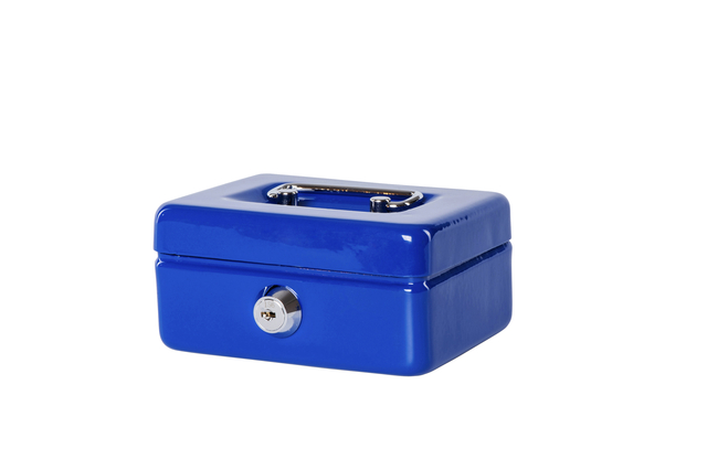 Geldkist MAUL met muntgleuf en slot 125x95x60mm blauw afbeelding