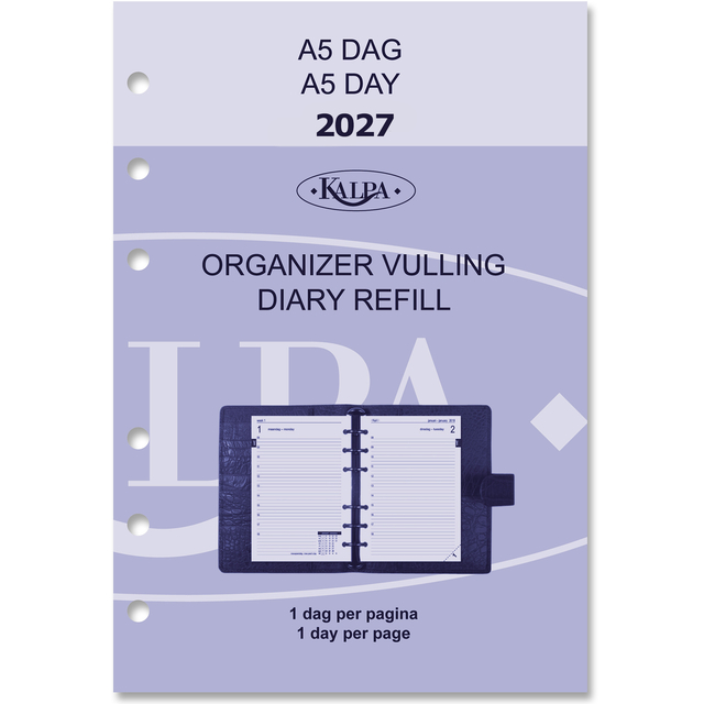Agendavulling 2027 Kalpa A5 1dag/1pagina