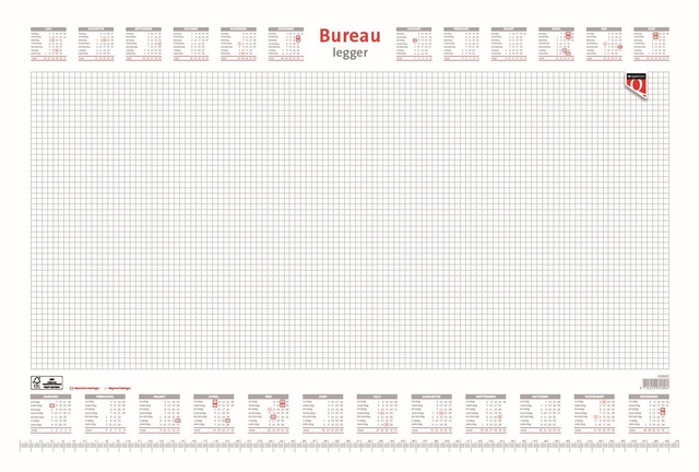 Bureau-onderlegblok 2027 Quantore ruit 56,5X36cm wit
