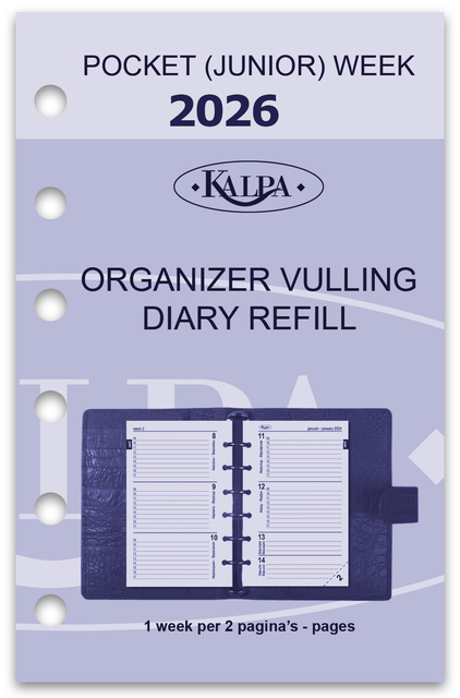 Agendavulling 2025 Kalpa Pocket 7dagen/2pagina&apos;s afbeelding