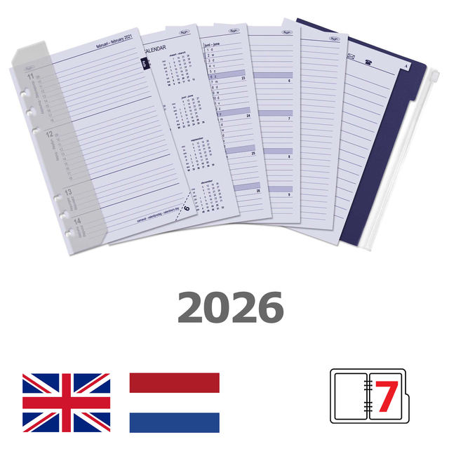 Agendavulling 2025 Kalpa A5 jaardoos 7dagen/2pagina&apos;s afbeelding