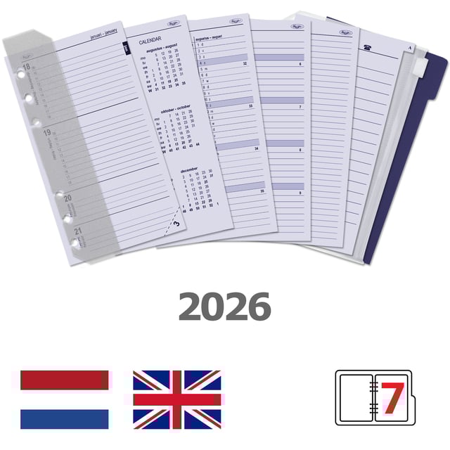 Agendavulling 2025 Kalpa Personal jaardoos 7dagen/2pagina&apos;s afbeelding