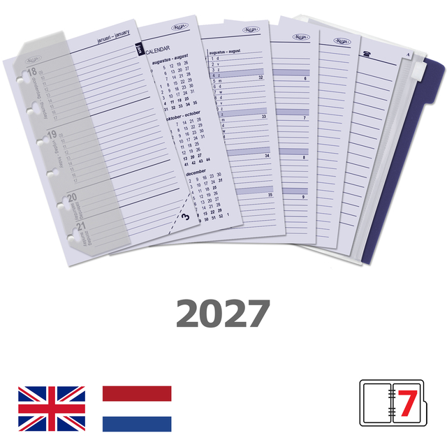 Agendavulling 2027 Kalpa Pocket jaardoos 7dagen/2pagina' afbeelding