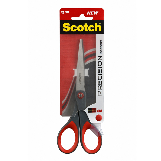 Schaar Scotch 18cm precision rood blister afbeelding