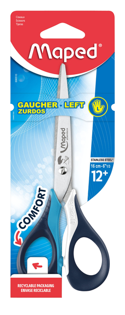 Schaar Maped Sensoft 16cm linkshandig assorti