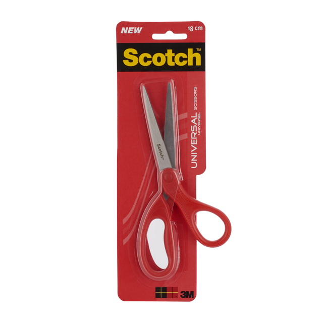 Schaar Scotch 18cm universeel rood blister afbeelding