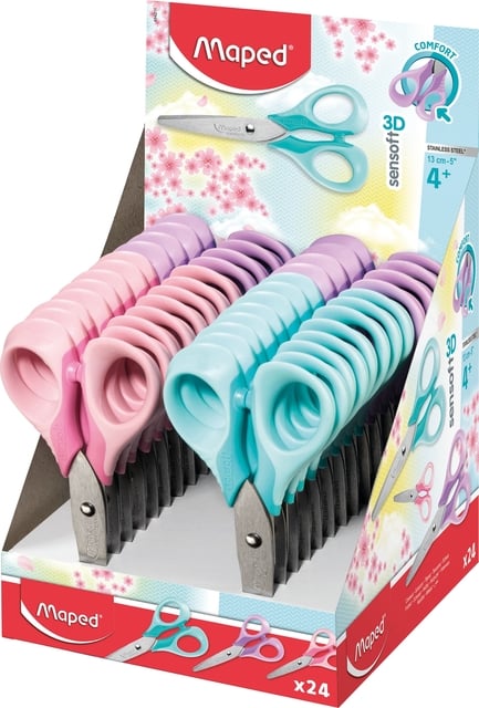 Schaar Maped Sensoft 13cm display á 24 pastel assorti afbeelding