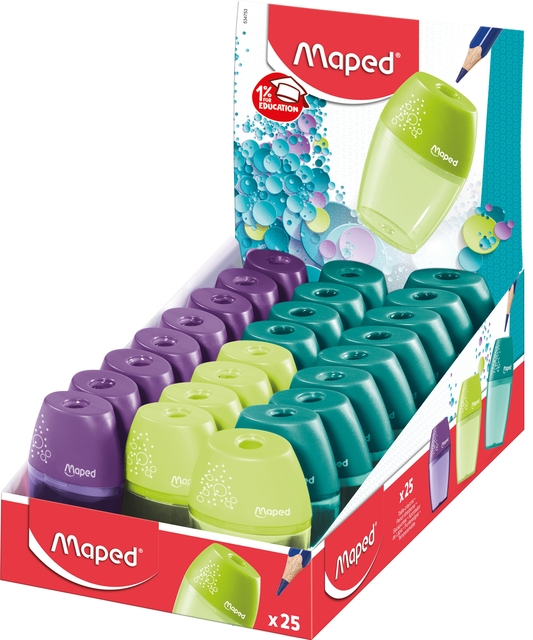 Puntenslijper Maped Shaker 1-gaats display à 25 stuks assorti afbeelding