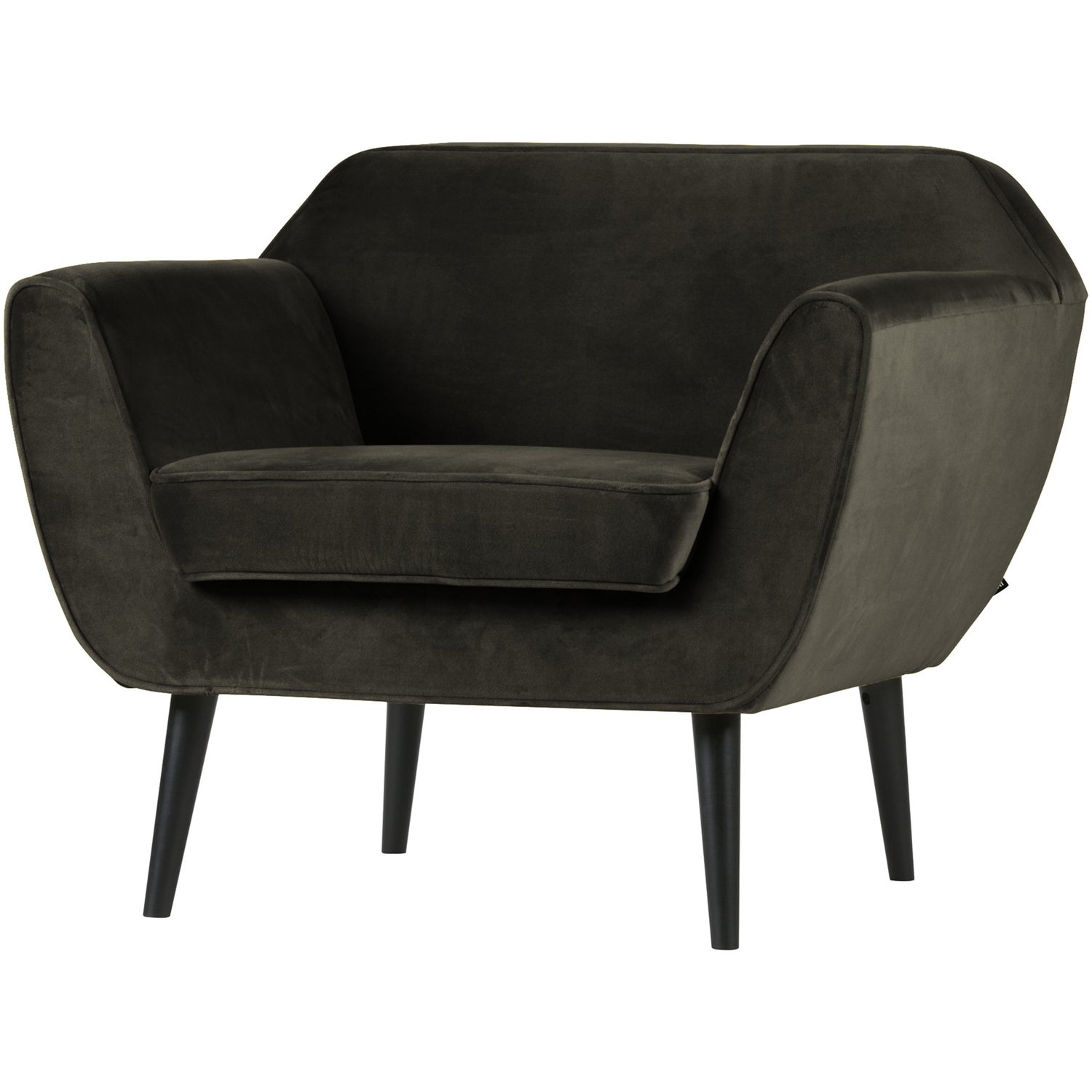 WOOOD Fauteuil Rocco Fluweel Warm Groen