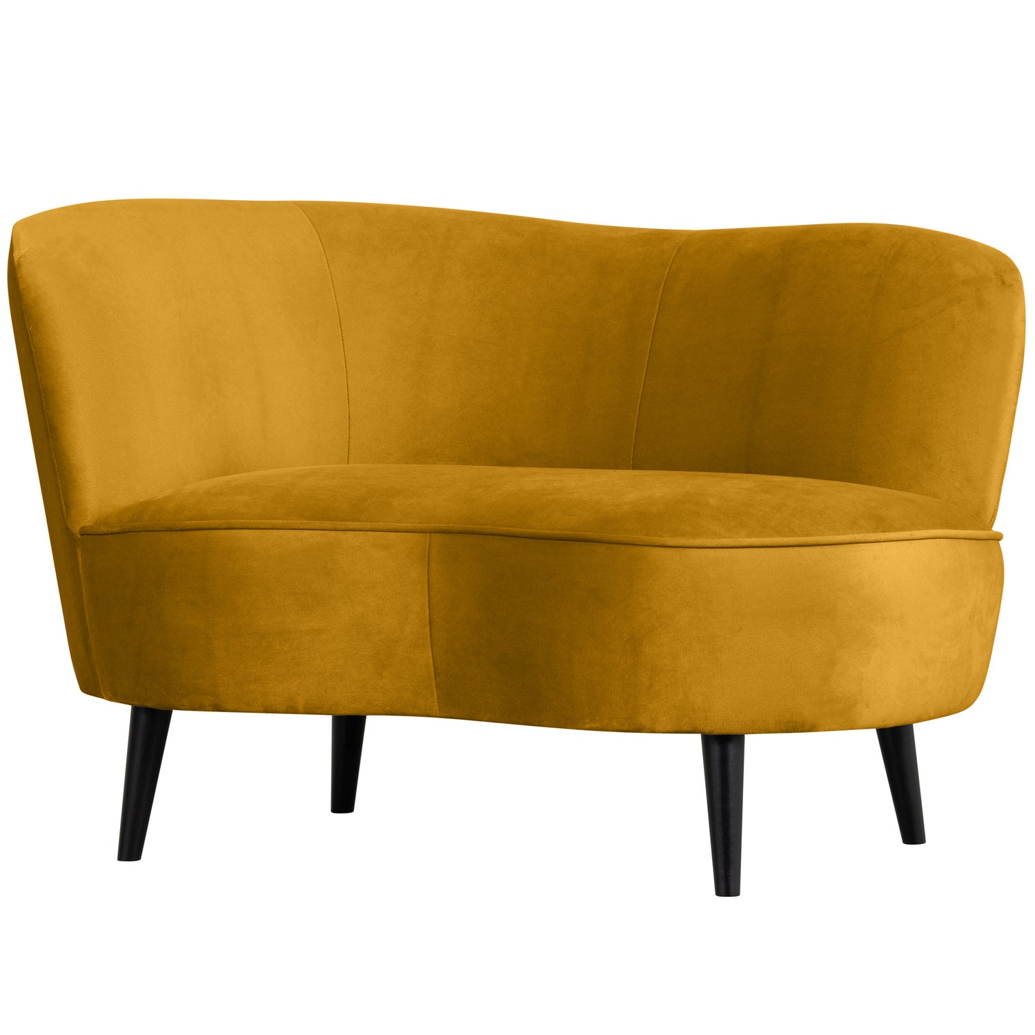 WOOOD Lounge Fauteuil Sara Links Fluweel Oker