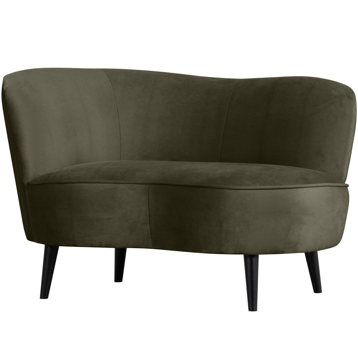 WOOOD Lounge Fauteuil Sara Links Fluweel Warm Groen