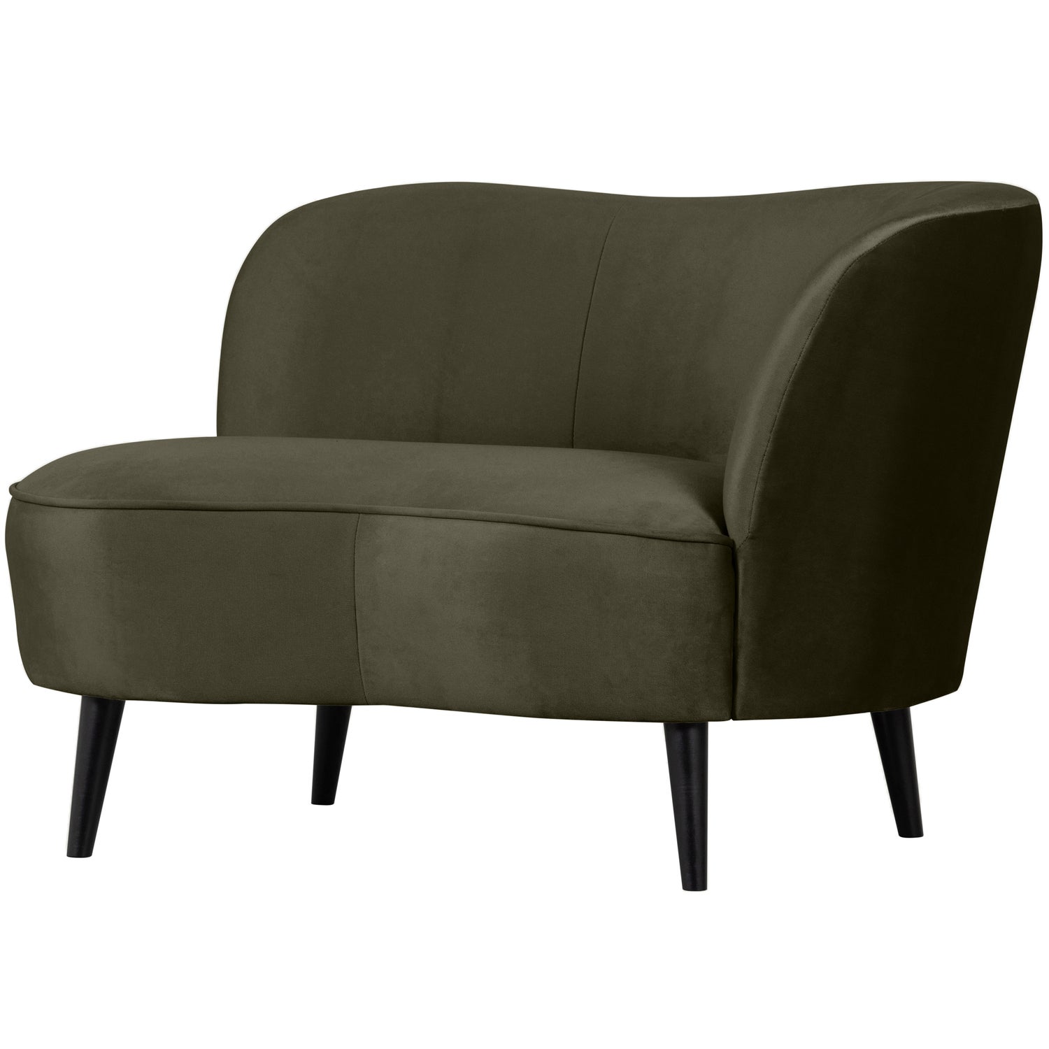 WOOOD Lounge Fauteuil Sara Rechts Fluweel Warm Groen