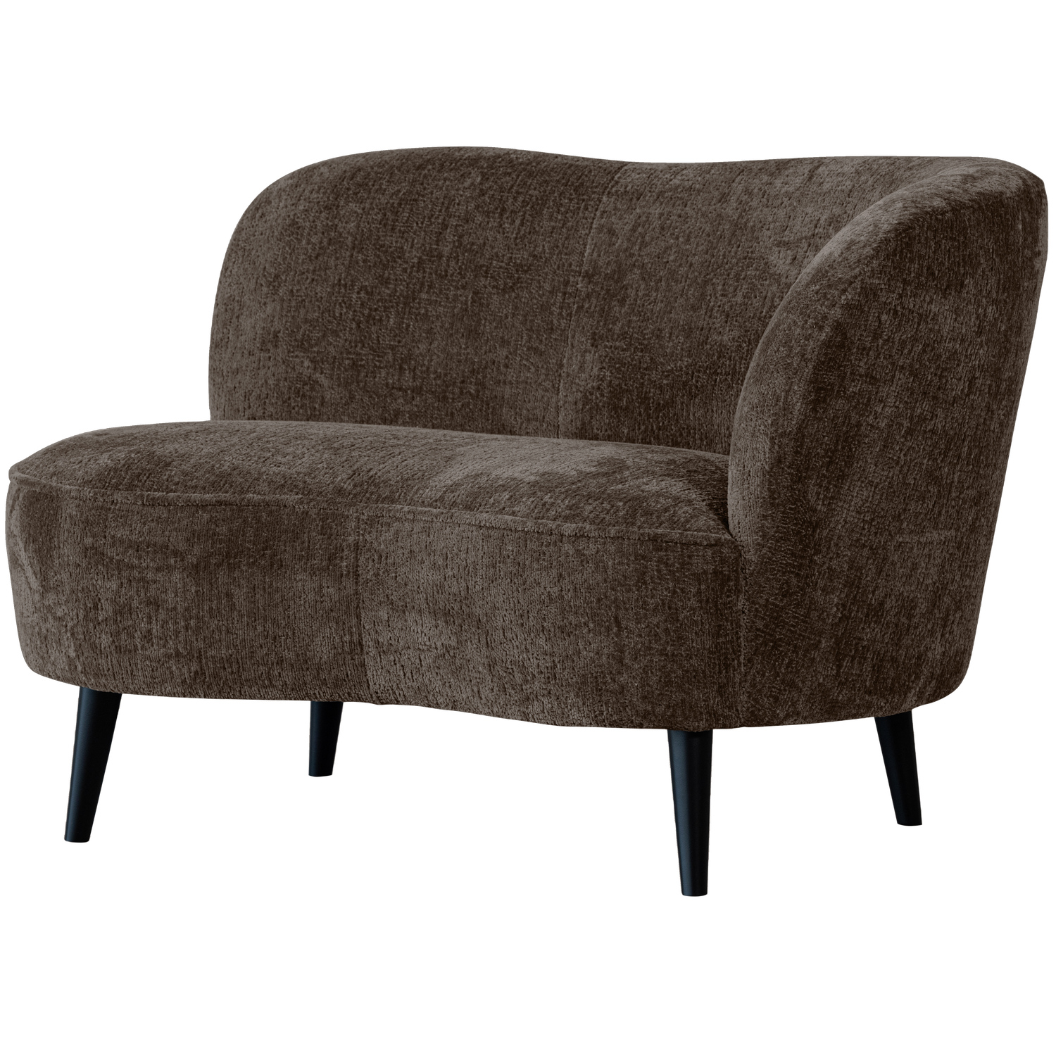 WOOOD Lounge Fauteuil Sara Rechts Grof Geweven Stof Grijs Bruin