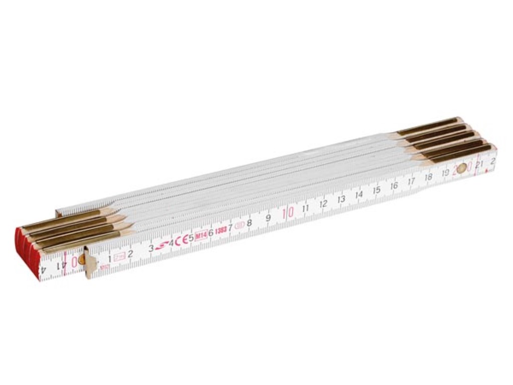 Vouwmeter/duimstok - 2 m - hout