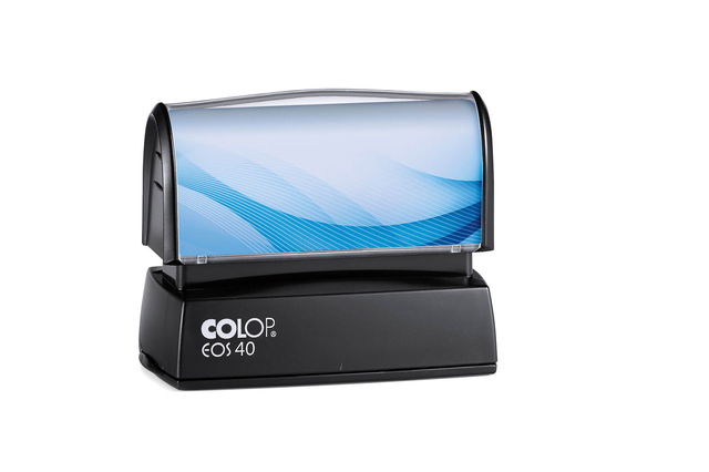 Tekststempel Colop EOS 40 flashtechnologie met stempelplaat afbeelding