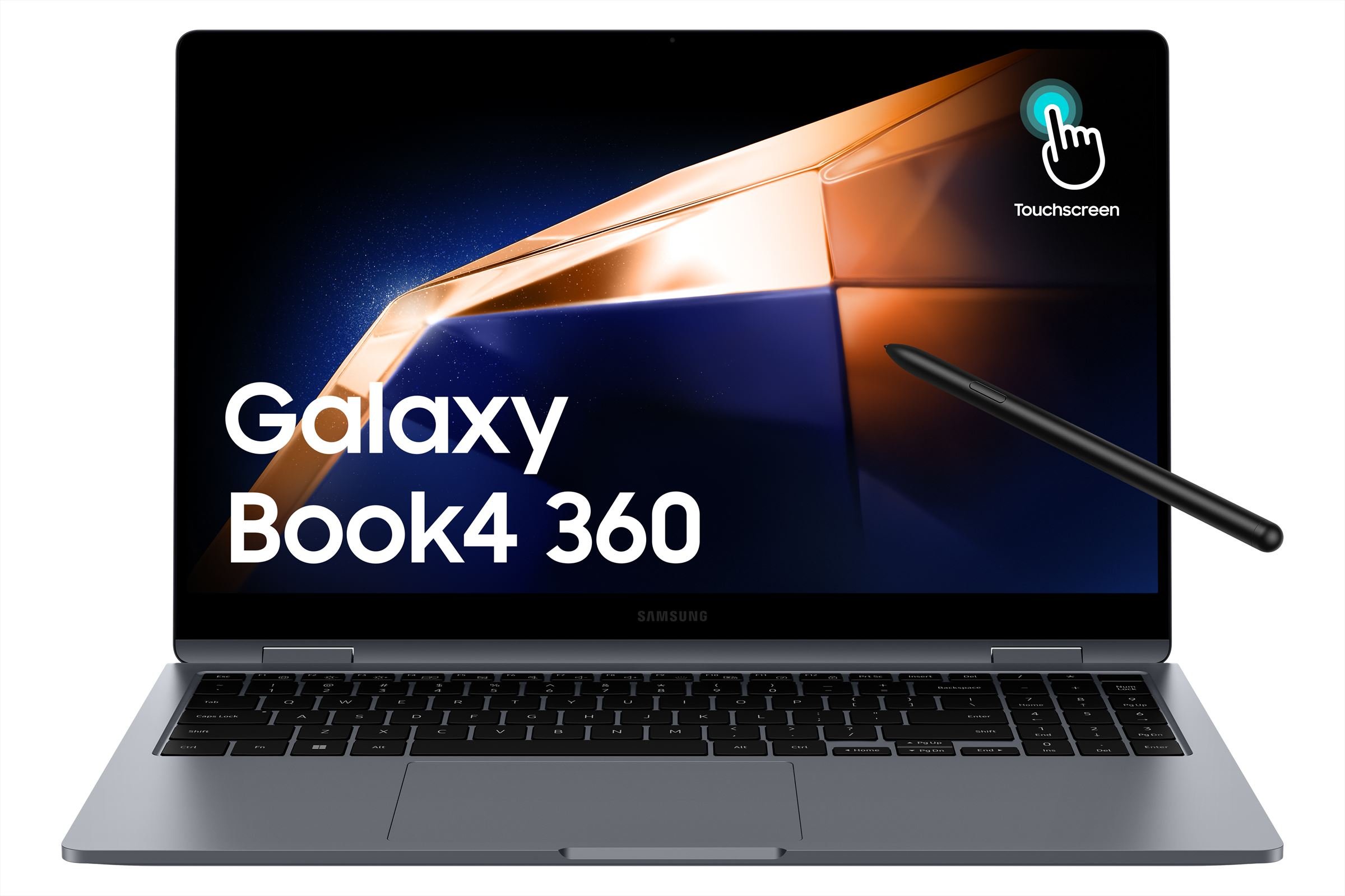 Samsung Galaxy Book4 360 Intel Core 7 150U Laptop 39,6 cm (15.6") Touchscreen Full HD 16 GB LPDDR5x-SDRAM 512 GB SSD Wi-Fi 6E (802.11ax) Windows 11 Home Grijs afbeelding