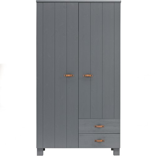 DENNIS KAST LADEN LEREN GREEP GRENEN STEEL GREY [fsc]