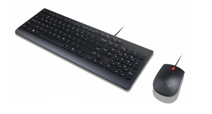 Lenovo Essential toetsenbord Inclusief muis Universeel USB Belgisch, Engels Zwart afbeelding