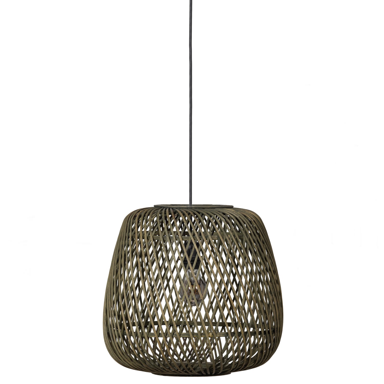 WOOOD MOZA HANGLAMP BAMBOE GROEN 36x36CM
