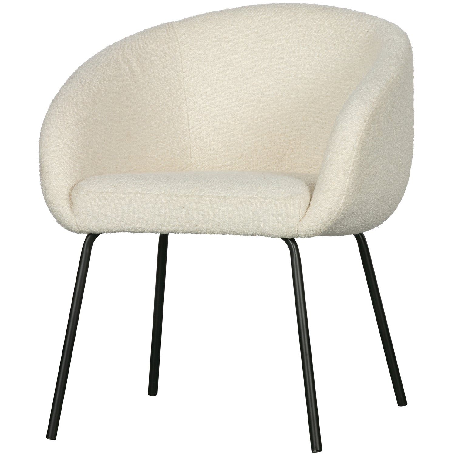 WOOOD Eetkamerstoel Noelle Boucle Off White