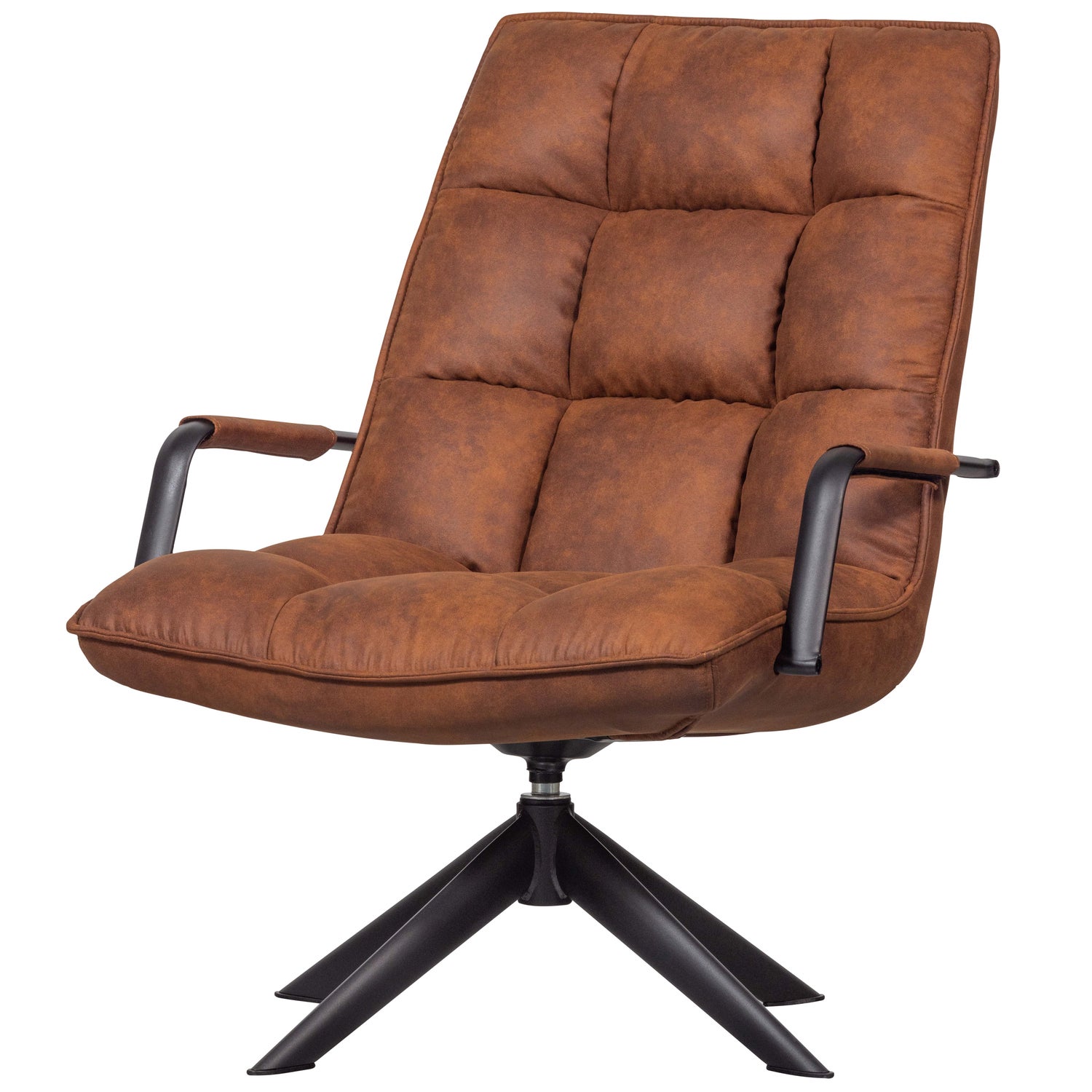 Draaifauteuil Jouke Met Armleuning Kunstleer Cognac afbeelding