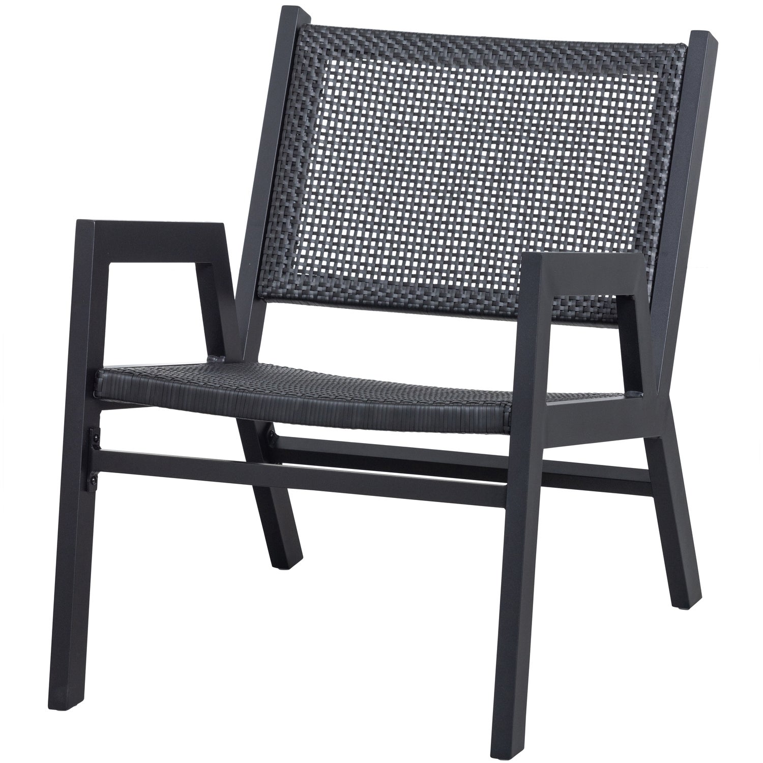 Tuin Fauteuil Pem Met Armleuning Aluminium Zwart afbeelding