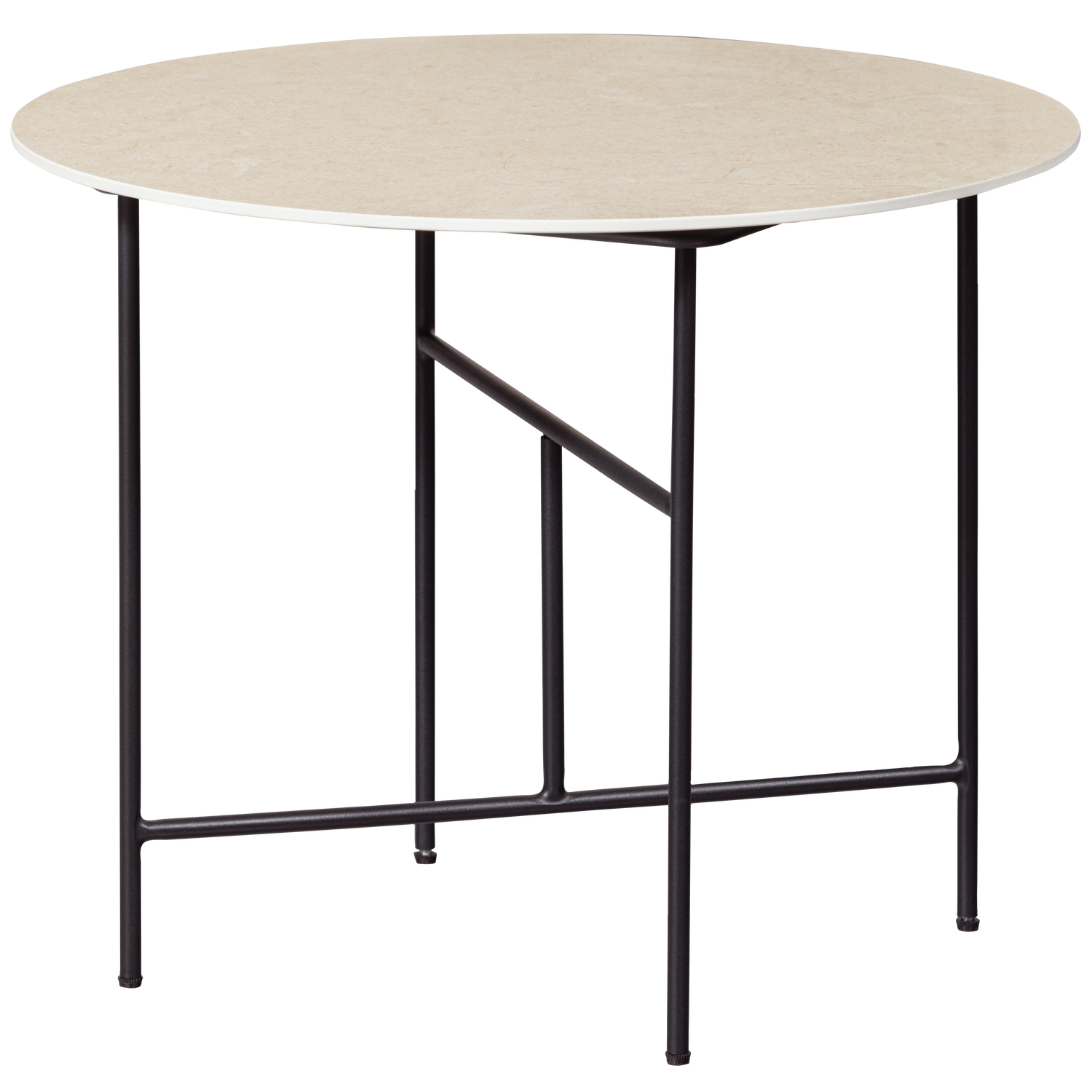 WOOOD VIDA BIJZETTAFEL MET NATUREL MARMEREN LOOK BLAD 48xO60