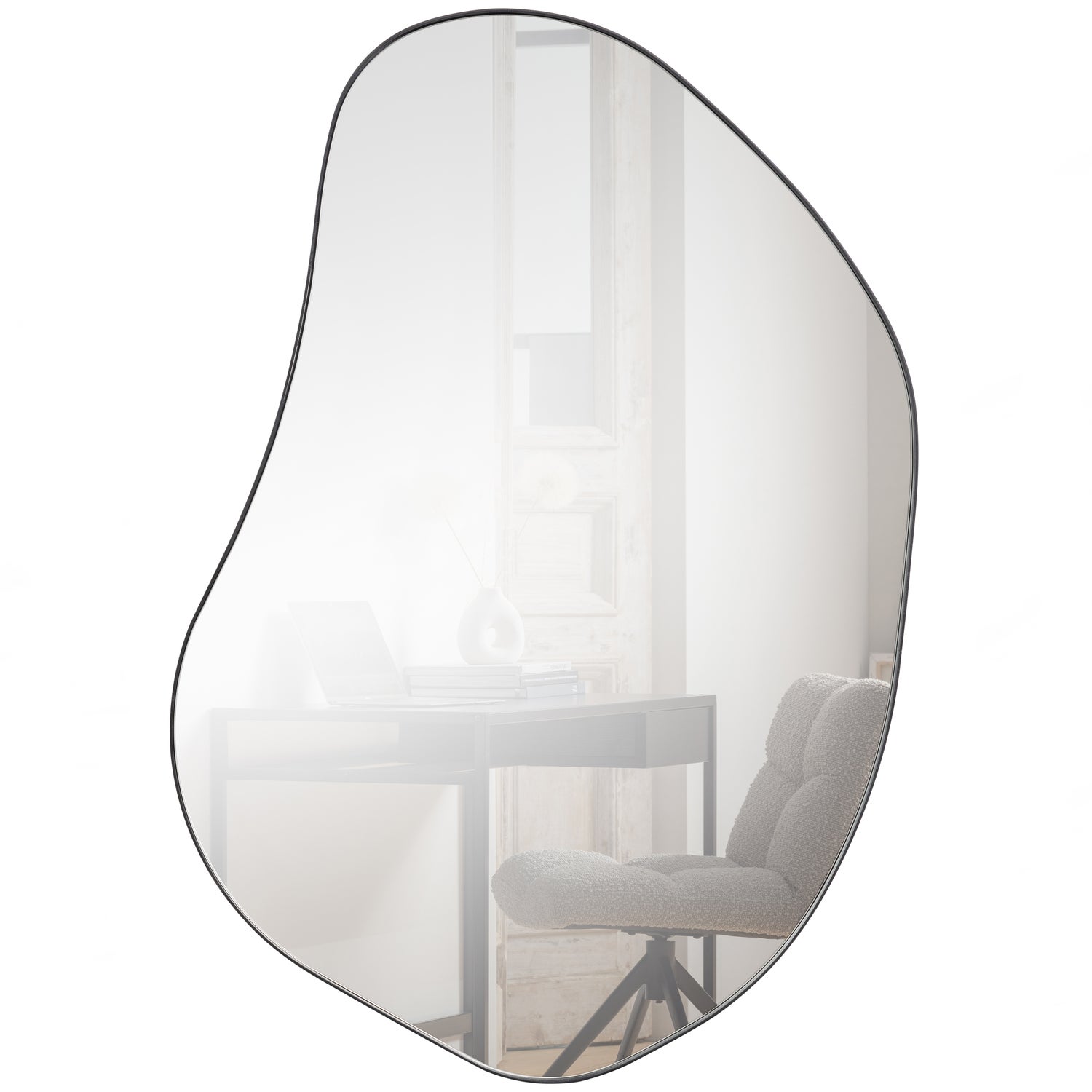 WOOOD Spiegel Romee Organisch Metaal Zwart 100x70cm