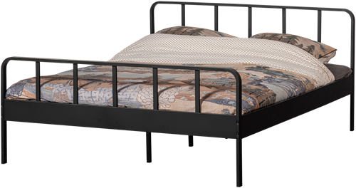 Tweepersoonsbed Mees Metaal Zwart 160X200Cm