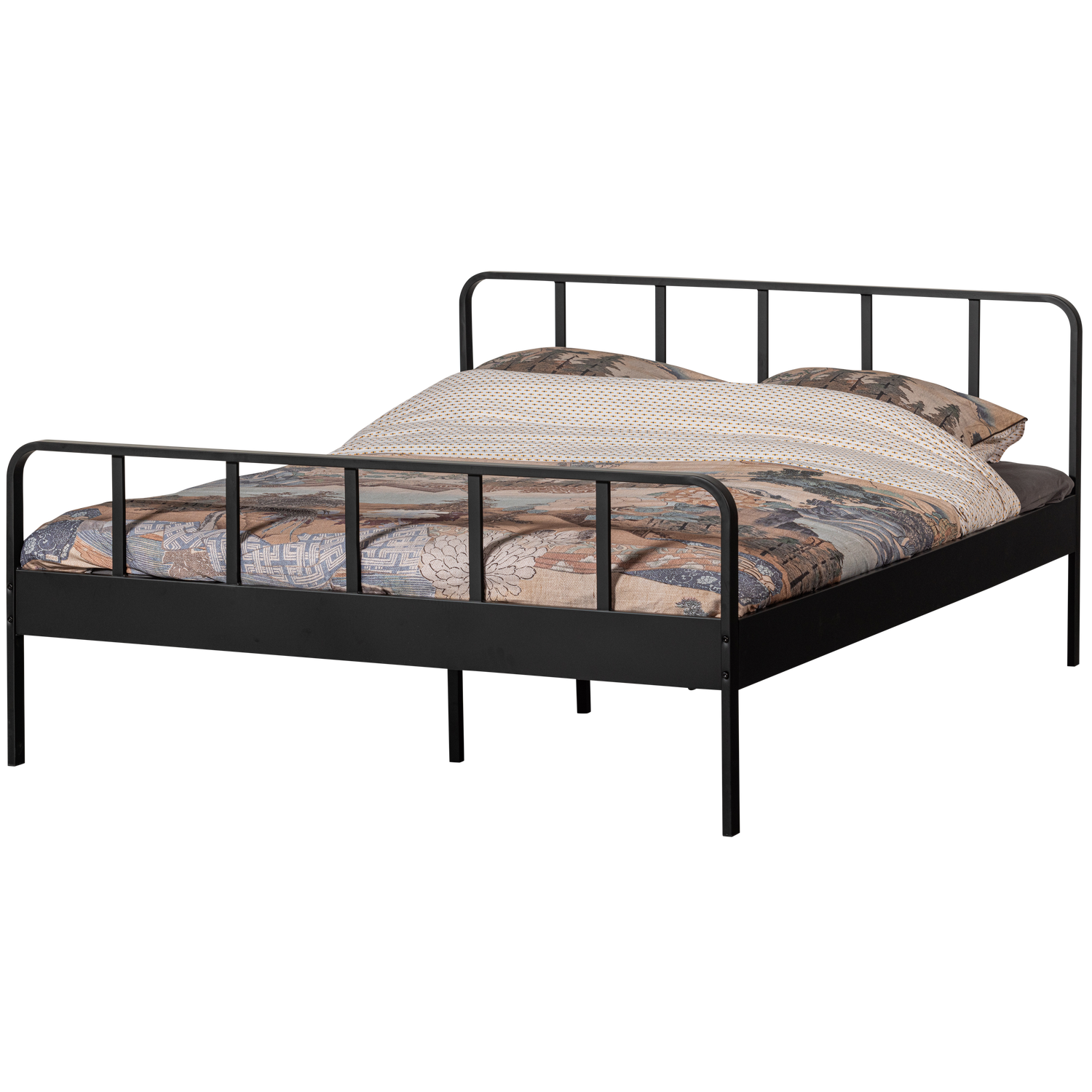 Tweepersoonsbed Mees Metaal Zwart 160X200Cm afbeelding