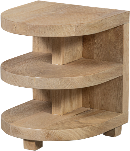 Halfronde Bijzettafel Darren Mango Hout Naturel