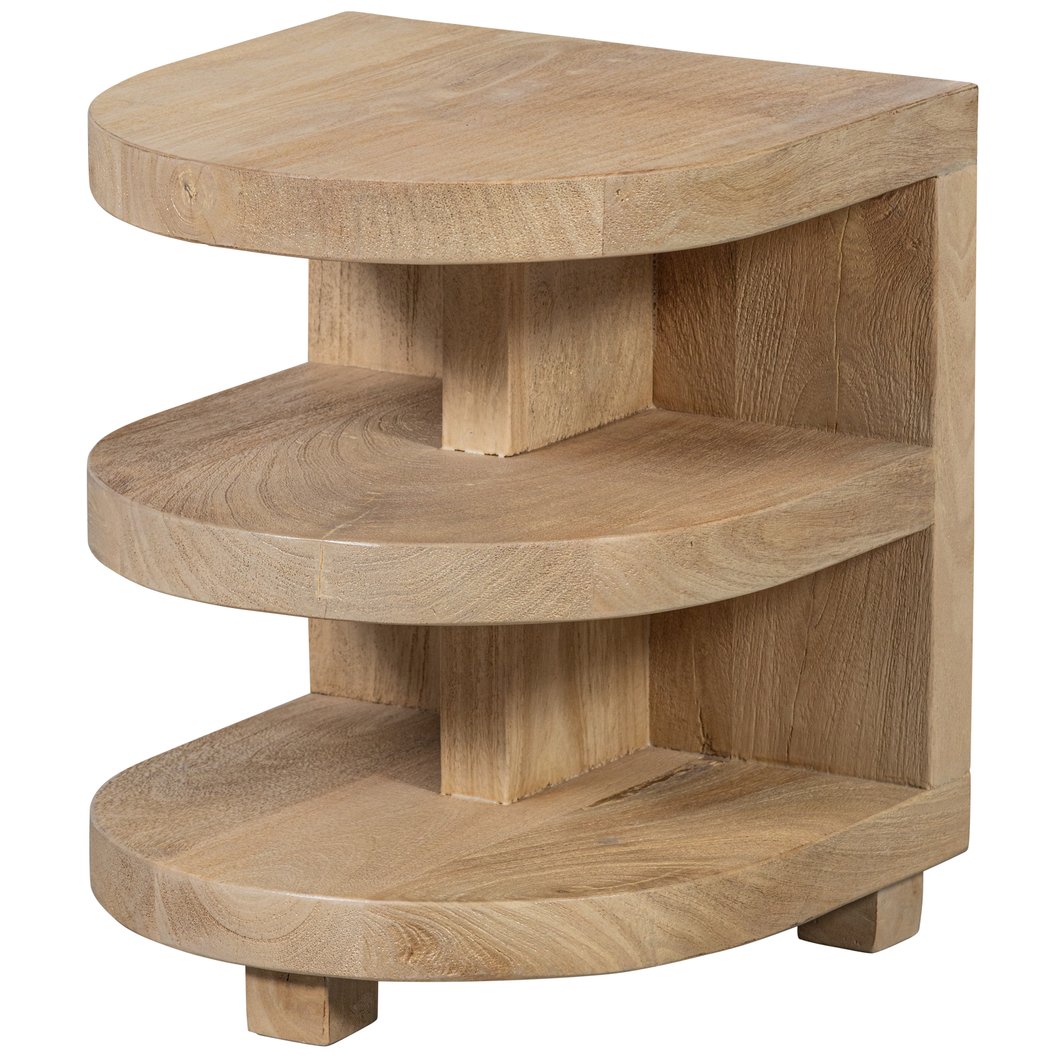 Halfronde Bijzettafel Darren Mango Hout Naturel afbeelding