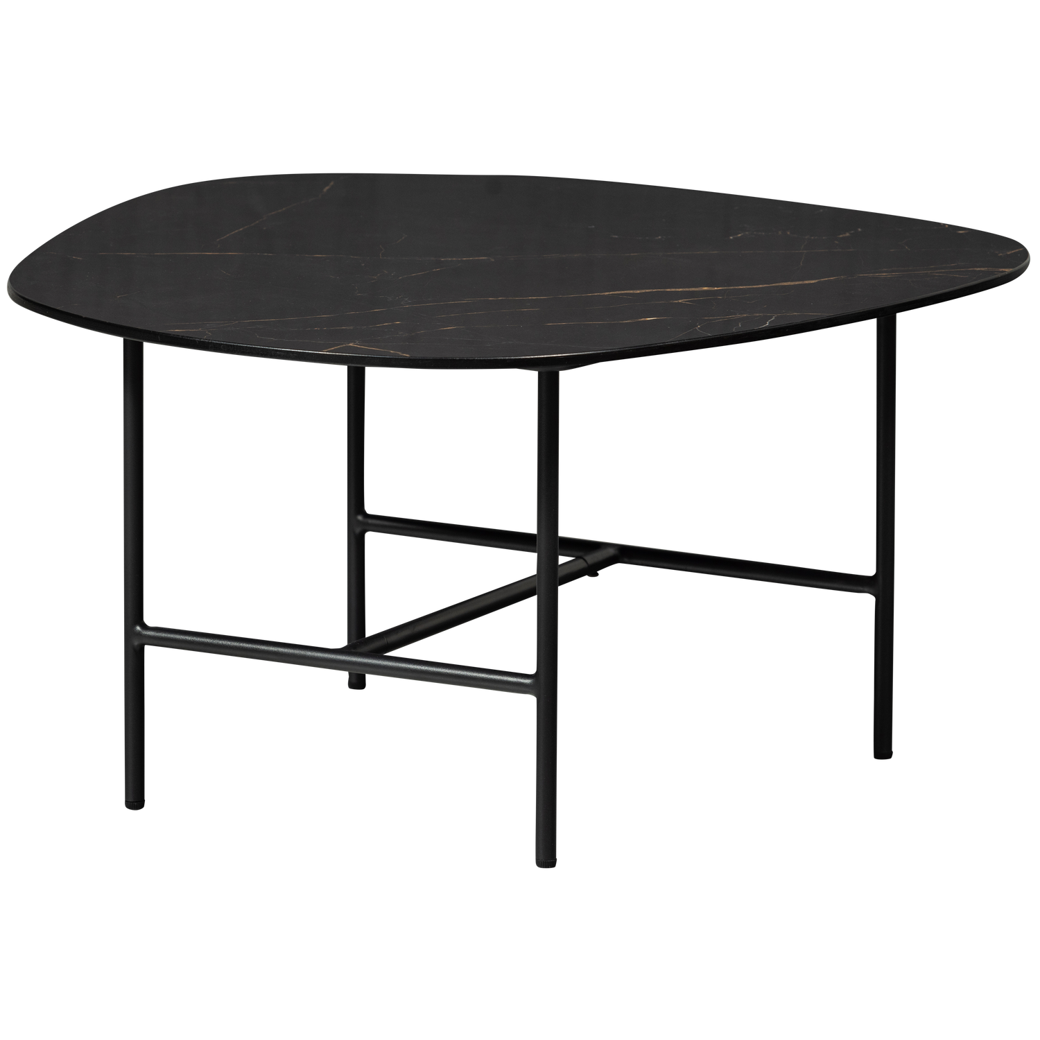 VAJEN SALONTAFEL MET ZWART MARMEREN LOOK BLAD 70x70CM afbeelding