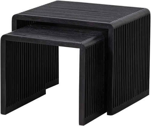SET V 2 - WILLA BIJZETTAFELS RECYCLED TEAK ZWART