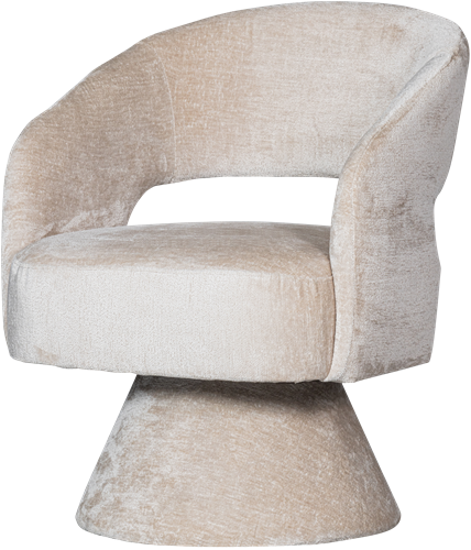 Draaibare Fauteuil Ebba Chenille Naturel