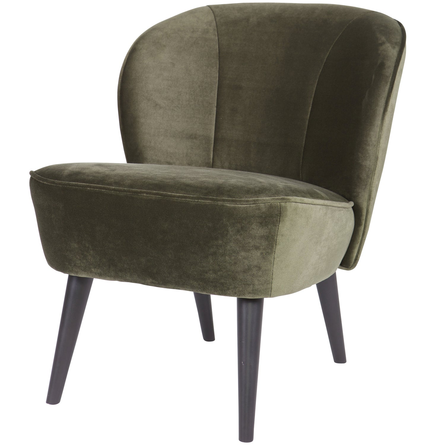 WOOOD Fauteuil Sara Fluweel Warm Groen
