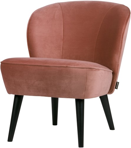 Fauteuil Sara Fluweel Oud Roze