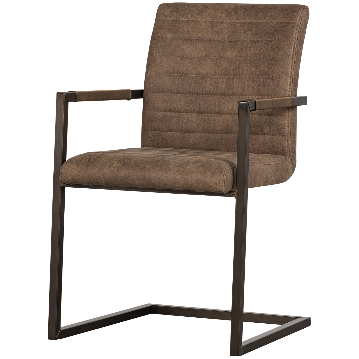 WOOOD Eetkamerstoel Bas Leerlook Taupe